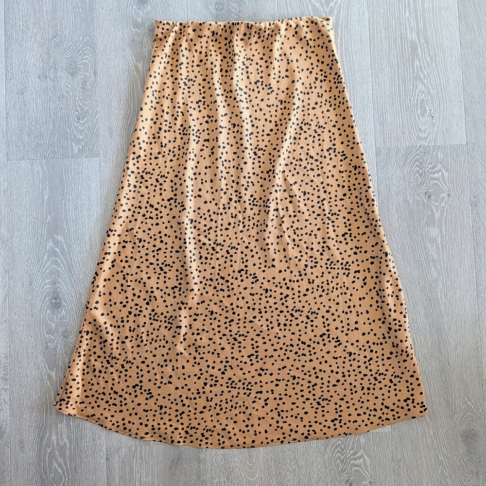 Cresent Midi Cheetah Print Skirt - L